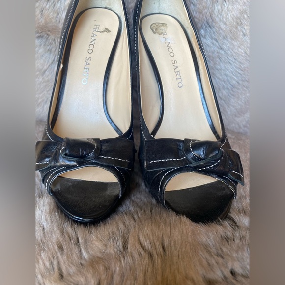 Franco Sarto Leather Upper Bow Heels Size 7.5M - Picture 8 of 11